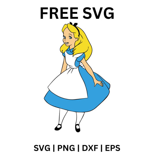 Alice in Wonderland SVG Free | Alice Looking Curious Cut File for Cricut & Silhouette