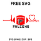 Atlanta Falcons SVG Free | Heartbeat Football Love Line Art for Cricut & Silhouette-8SVG