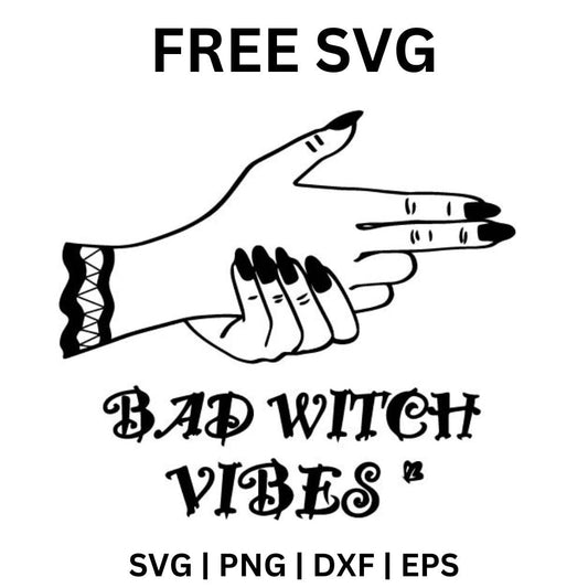 Bad Witch Vibes SVG Free | Sassy Halloween Quote for Cricut & Silhouette-8SVG