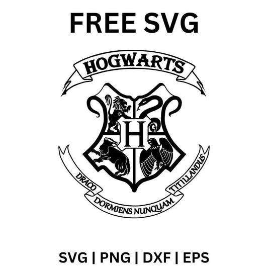 Hogwarts Crest SVG Free | School of Witchcraft and Wizardry Logo for Cricut & Silhouette