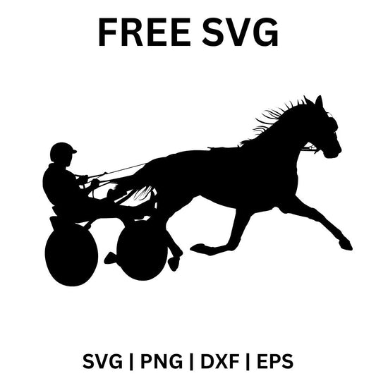 Horse and Carriage SVG Free | Racing Horse with Sulky for Cricut & Silhouette