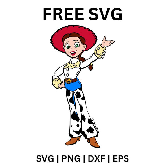 Jessie Cowgirl SVG Free | Rodeo Toy Character Design for Cricut & Silhouette