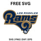 Los Angeles Rams SVG Free | Bold Text with Ram Head Logo for Cricut & Silhouette