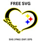 Steelers Yellow Heart SVG Free | Romantic Sports Logo Cut File for Cricut & Silhouette