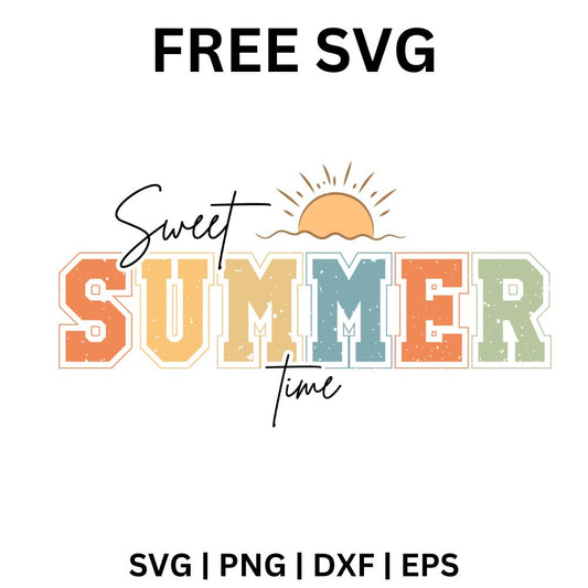 Sweet Summer Time SVG Free | Retro Sunshine Beach Design for Cricut & Silhouette