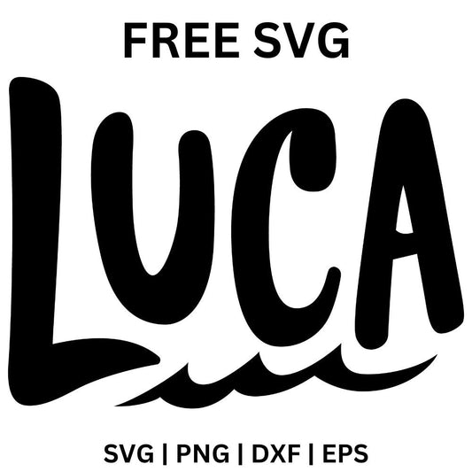 Luca Logo Black Text SVG Free | Clean Modern Font Design for Cricut & Silhouette