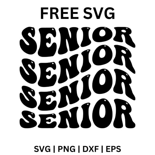 Senior Est. 2025 SVG Free | Color Block Graduation Year Cut File for Cricut & Silhouette