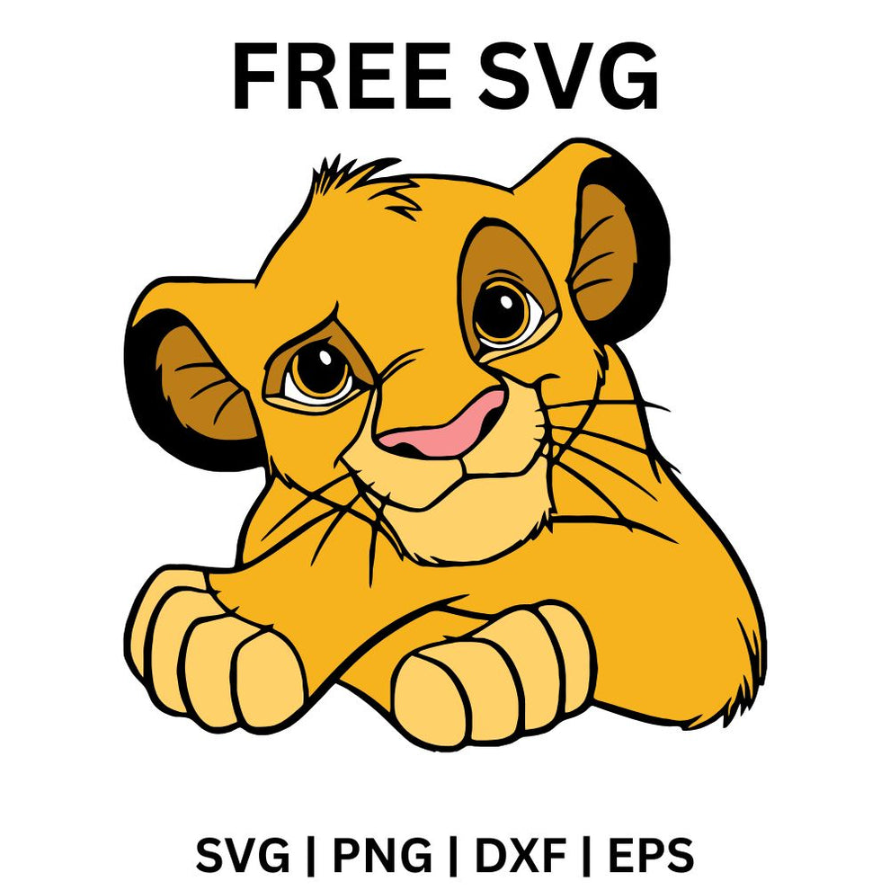Simba Face SVG Free | Adorable Lion King Cub Portrait for Cricut & Sil ...