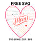 Mom Word Art Heart Pink SVG Free - Pink Mom Quote Heart Design