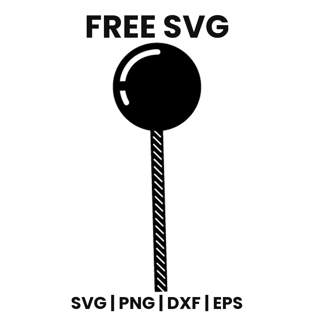 Round Lollipop SVG Free – Classic Candy Pop Cut File