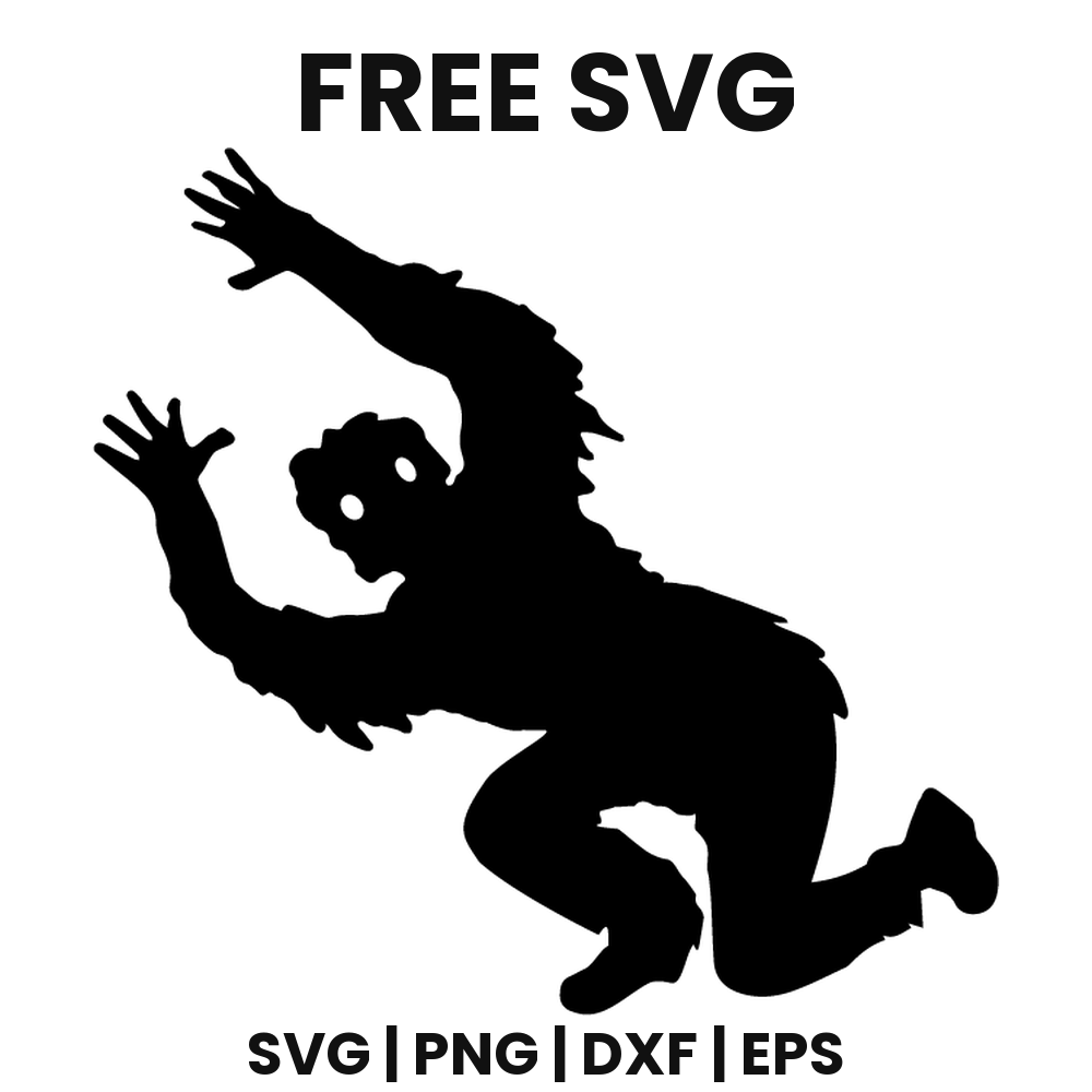 Falling Zombie SVG Free – Tumbling Halloween Cut File