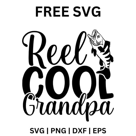 Reel Cool Grandpa SVG Free| Fishing Design for Cricut & Silhouette-8SVG