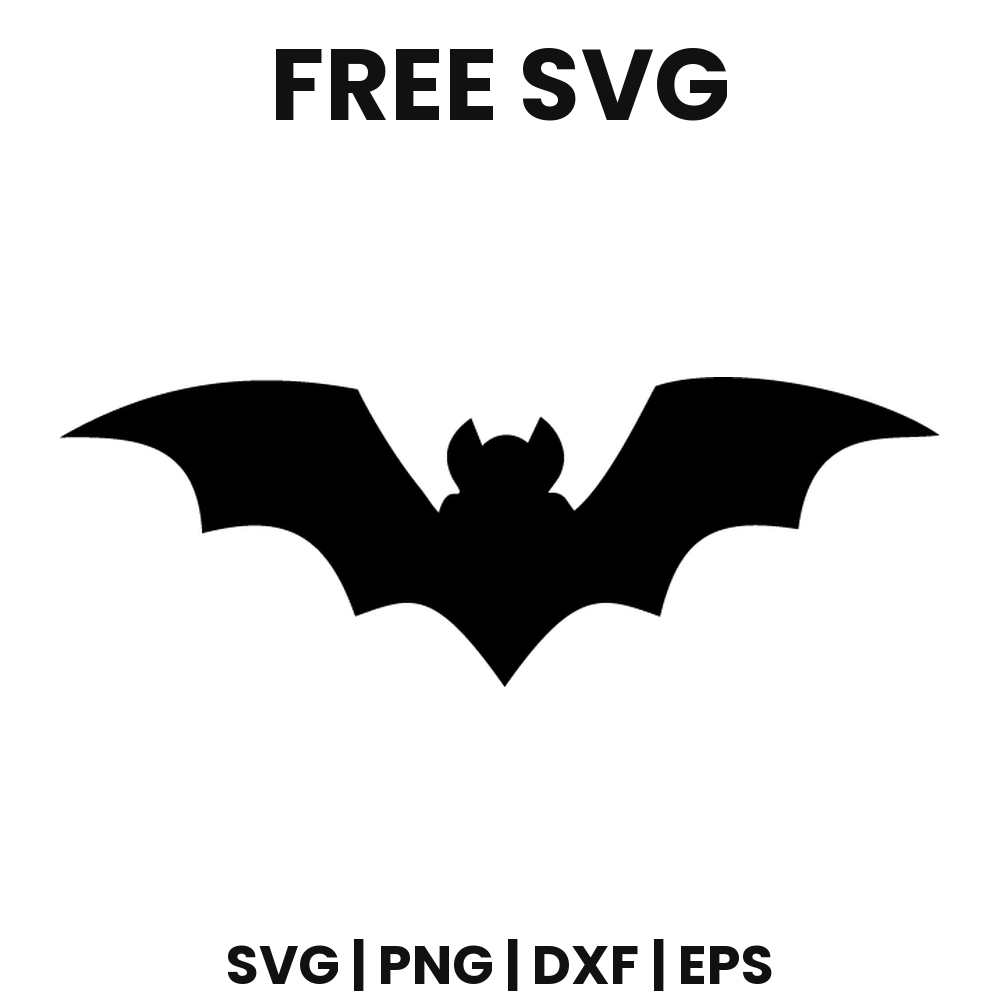 Wide Wing Bat SVG Free – Long Wingspan Halloween Bat Silhouette-8SVG