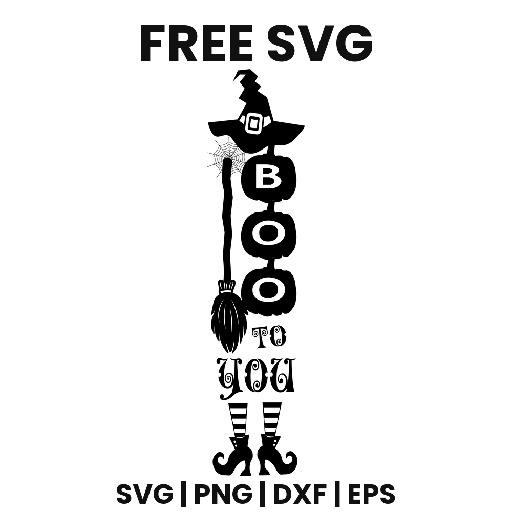 Boo Porch Sign SVG Free – Halloween Vertical Porch Sign Cut File