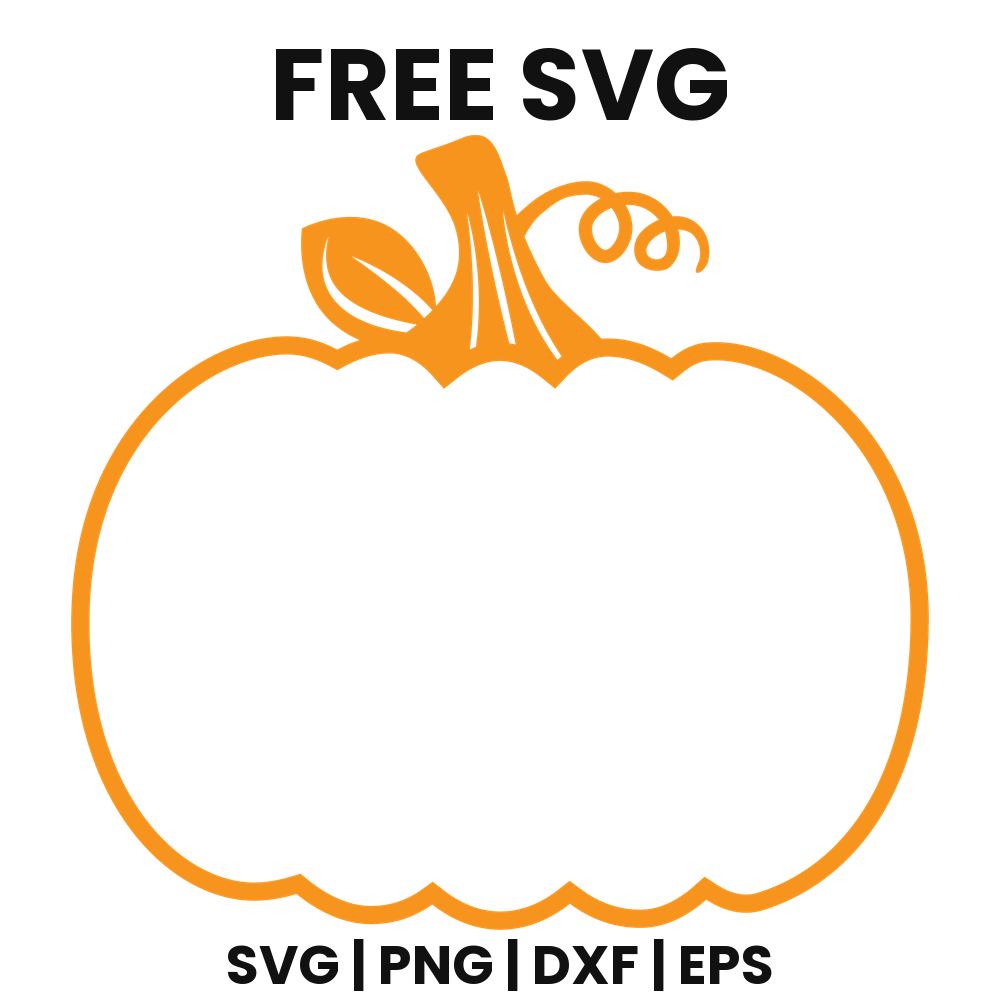 Round Pumpkin SVG Free – Simple Silhouette Cut File-8SVG