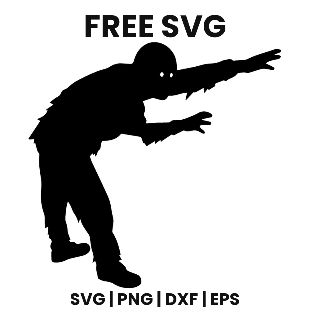 Hunting Zombie SVG Free – Leaning Forward Halloween Cut File