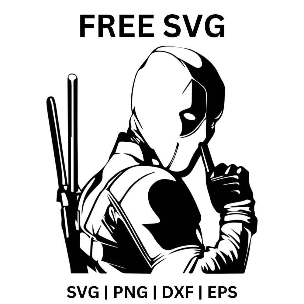 Deadpool Ink Sketch SVG Free | Black and White Warrior for Cricut & Si ...