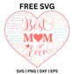Best Mom Ever Word Art Heart Pink SVG Free - Pink Mom Heart Design