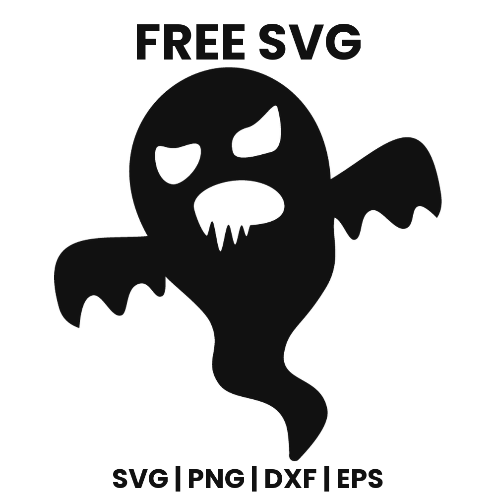 Toothy Ghost SVG Free – Menacing Halloween Ghost Cut File