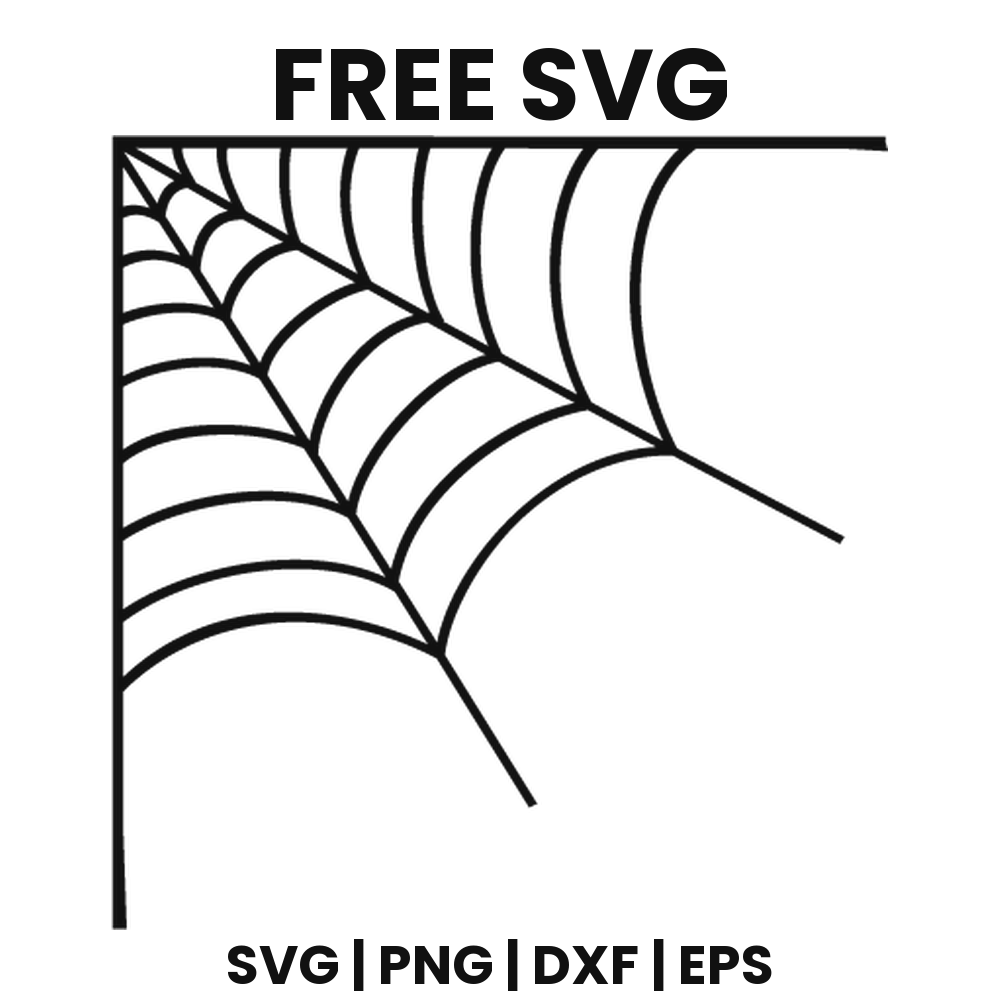 Corner Spiderweb SVG Free – Curved Web Cut File-8SVG