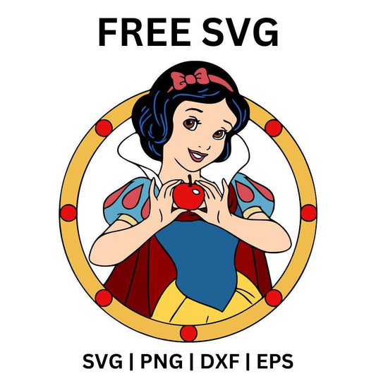 Snow White with Mirror SVG Free | Fairytale Reflection Cut File for Cricut & Silhouette