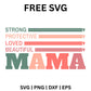 Strong Protective Loved Beautiful Mama Color SVG Free - Retro Mama Bars Design