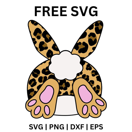 Leopard Print Bunny Tail with Paws - Free SVG Cut File-8SVG