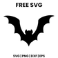 Vampire Bat SVG Free – Curved Wing Halloween Bat Silhouette-8SVG