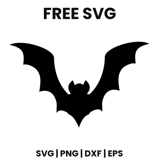 Vampire Bat SVG Free – Curved Wing Halloween Bat Silhouette-8SVG