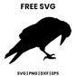 Standing Crow SVG Free – Halloween Blackbird Silhouette