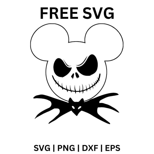 Mickey Jack Skellington SVG Free | Disney Halloween Skull Design for Cricut & Silhouette
