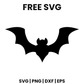 Night Bat SVG Free – Swept Wing Halloween Bat Silhouette Cut File-8SVG
