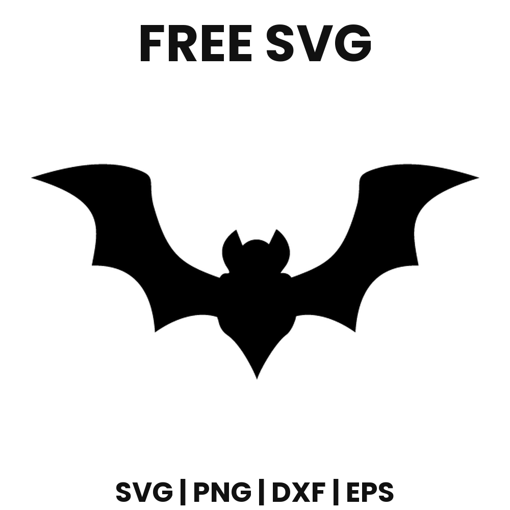 Night Bat SVG Free – Swept Wing Halloween Bat Silhouette Cut File-8SVG