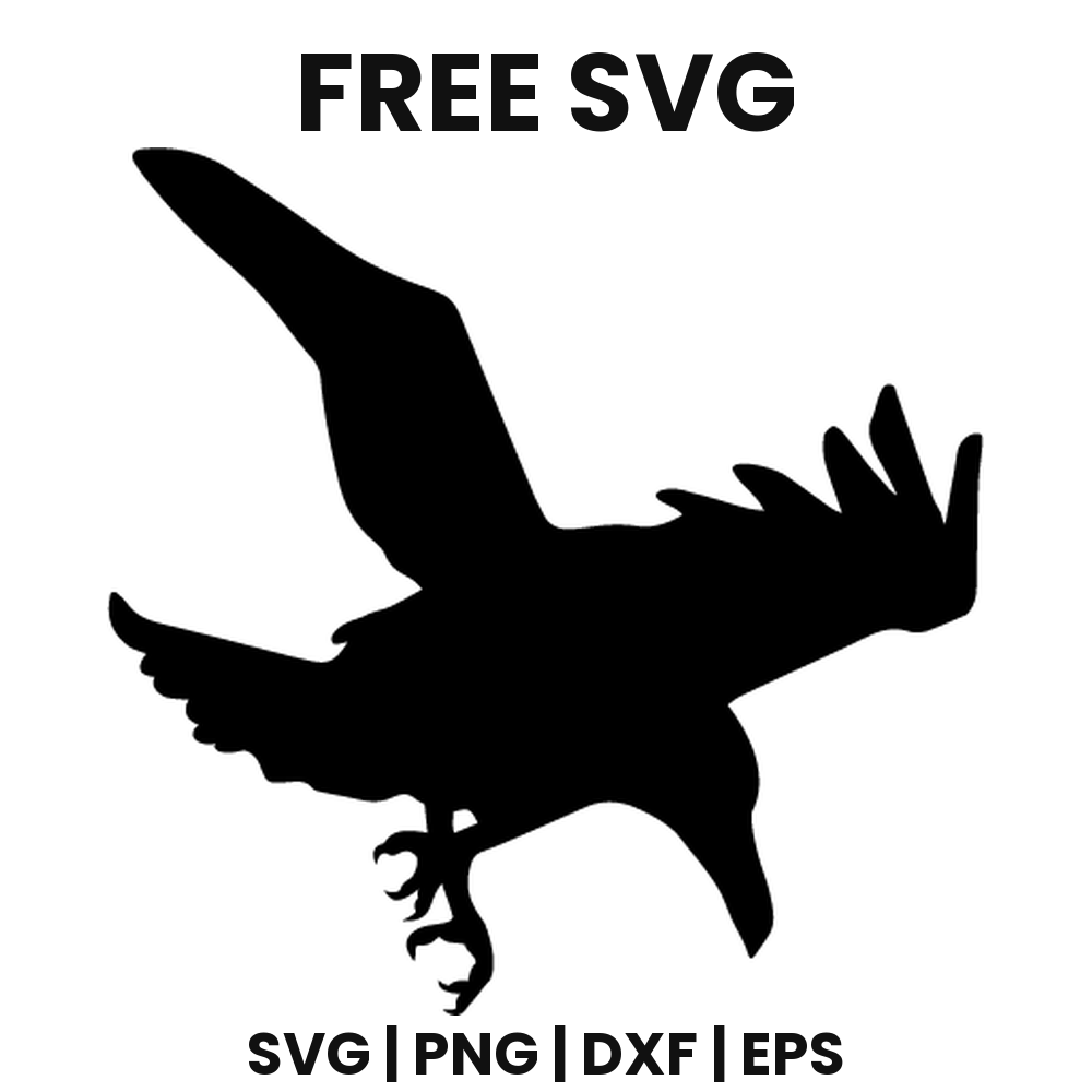 Raven SVG Free – Take Off Wings Up Blackbird Silhouette