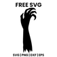 Zombie Open Hand SVG Free – Long Claws Halloween Cut File