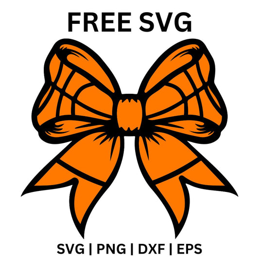 Basketball-Themed Coquette Bow SVG Files – Free