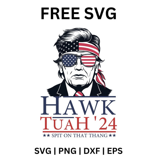 Hawk Talk Donald Trump - SVG Free File for Cricut-8SVG