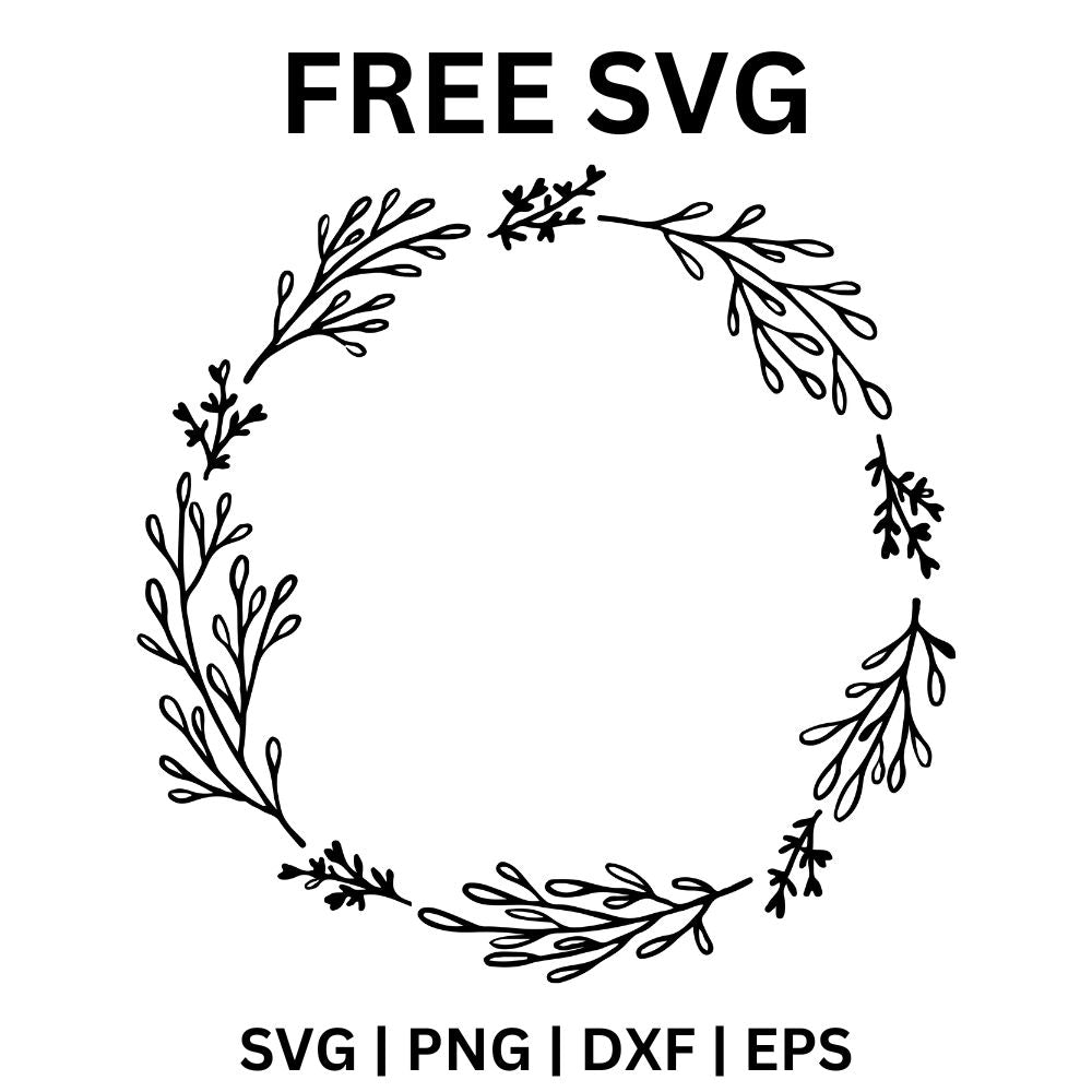Leaf Wreath SVG Free Design for Cricut-8SVG