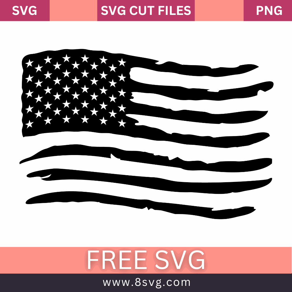 American flag wavy SVG Free Cut File Download- 8SVG