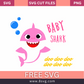 Baby shark girl Svg Free Cut File For Cricut- 8SVG