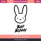 Bad Bunny SVG Free Cut File Download- 8SVG