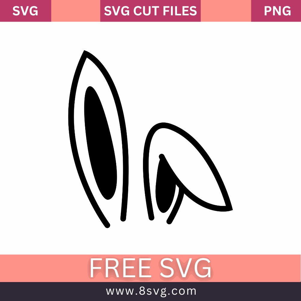 Bunny Ears SVG Free Cut File for Cricut- 8SVG