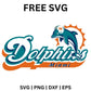 Miami Dolphins Script SVG Free | Retro Text and Dolphin Design for Cricut & Silhouette