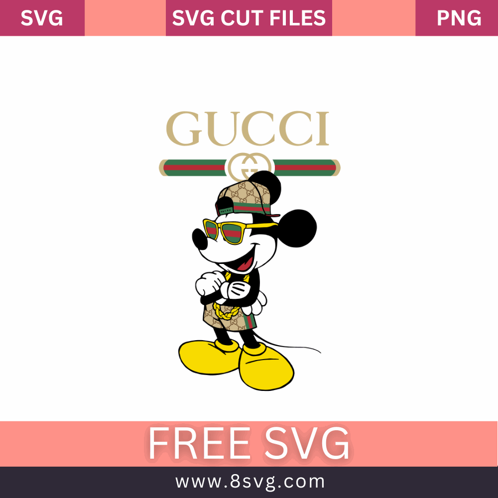 Best Mickey luxury Gucci SVG Free Cut File for Cricut- 8SVG