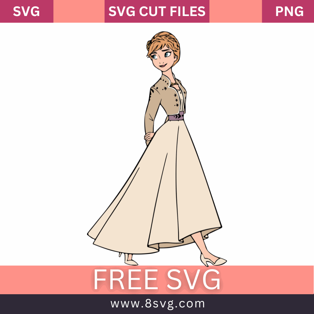 Disney Princess Anna layered Frozen Svg Free Download- 8SVG