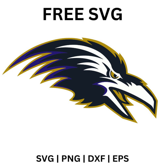 Baltimore Ravens Head SVG Free | Aggressive Mascot Design for Cricut & Silhouette-8SVG