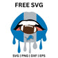 Detroit Lions Lips and Football SVG Free | Stylish Dripping Lip Design for Cricut & Silhouette-8SVG
