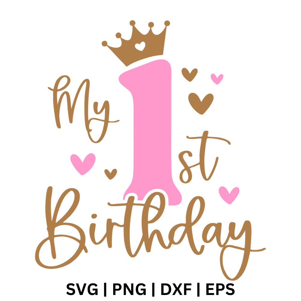 1st Birthday SVG Free File for Cricut or Silhouette-8SVG