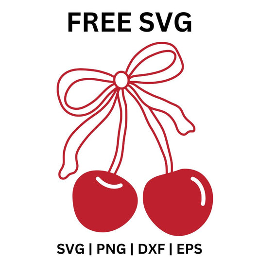 Charming Cherry Bow SVGs – Free for Crafters
