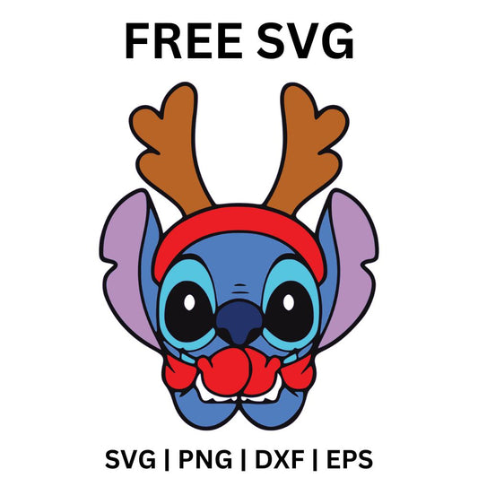 Cute Reindeer Stitch Christmas SVG Free for Decorations-8SVG